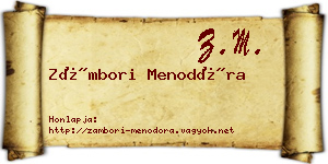 Zámbori Menodóra névjegykártya